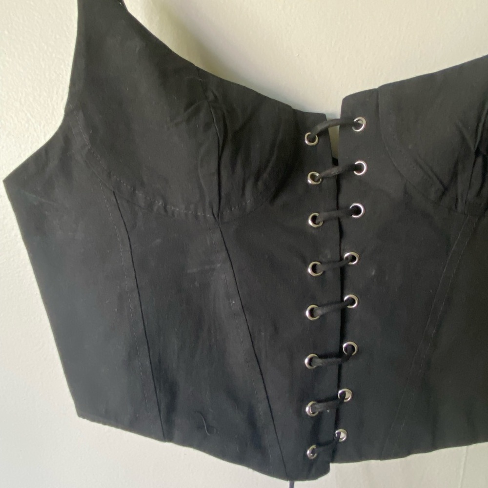 Black corset crop top NWT